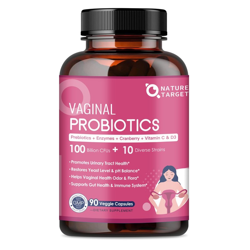 NATURE TARGET Probióticos vaginales para mujeres, 100 mil millones de