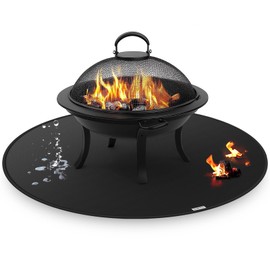 38inch Fire Pit Mat for Solo Stove Bonfire, Round Under Grill Blanket for Outdoor Grill, Fireproof Mat, Oil Proof Waterproof Under Floor BBQ Accessories Protector for Solo Stove Accessories