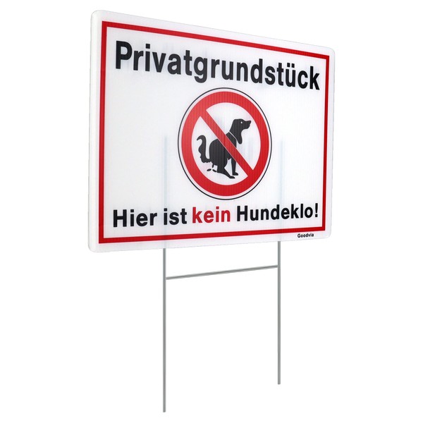 Goodvia Privatgrundstück Kein Hundeklo Sign, 32 x 24 cm, Hartschaumplatte