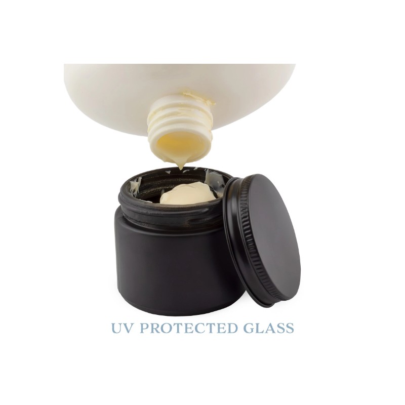 2oz Black Coated Glass Jars 12pk; Cosmetic Balm Jars w/