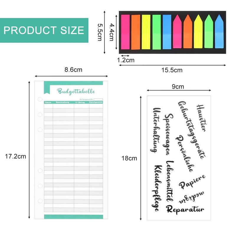 TANCUDER 96 Sheets Budget Sheets, Refill Paper A6, Budget Planner