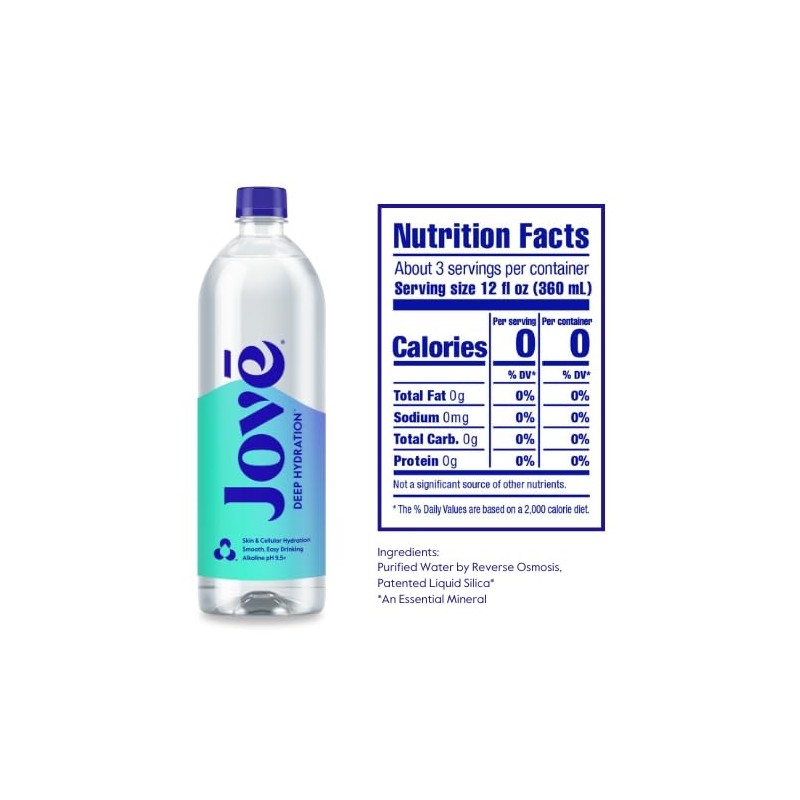 Jove Alkaline pH Water, Skin & Cellular Hydration, pH 9.5+,