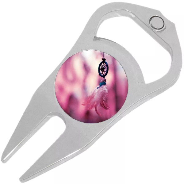 NewCharms Pink Dreamcatcher Golf Ball Marker Divot Repair Tool Bottle