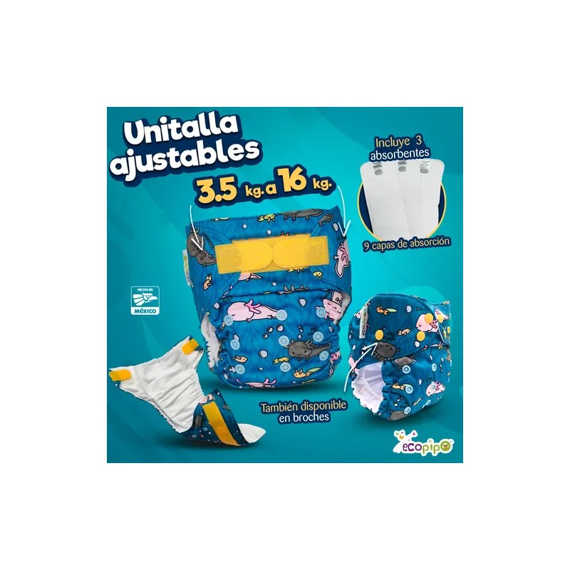 Pañales Ecopipo Unitalla G4 - Paquete 10 Con Bambú