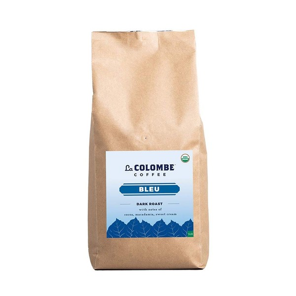 La Colombe Bleu Organic Whole Bean Coffee, Full Bodied Dark Roast, Specialty Roasted, 5lb Bag