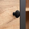 12 Pack Black Round Cabinet Hardware Knobs 1.18 Inch Flat