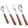 Cutlery Set with Wooden Handle, Shiny Stainless Steel Cutlery Including