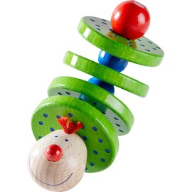 Haba 1068 - Flapsi Greifling, fröhliches Baby- und Kleinkindspielzeug, aus Holz ab 6 Monaten, Motorikspielzeug mit Klappergeräusch