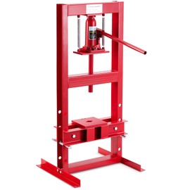 Garvee 6T Hydraulic Press, Hydraulic Shop Press, H-Frame Benchtop Hydraulic Press with 2 Press Plates, Garage Floor Shop Press, Adjustable Work Table Height, Heavy Duty Press, Red