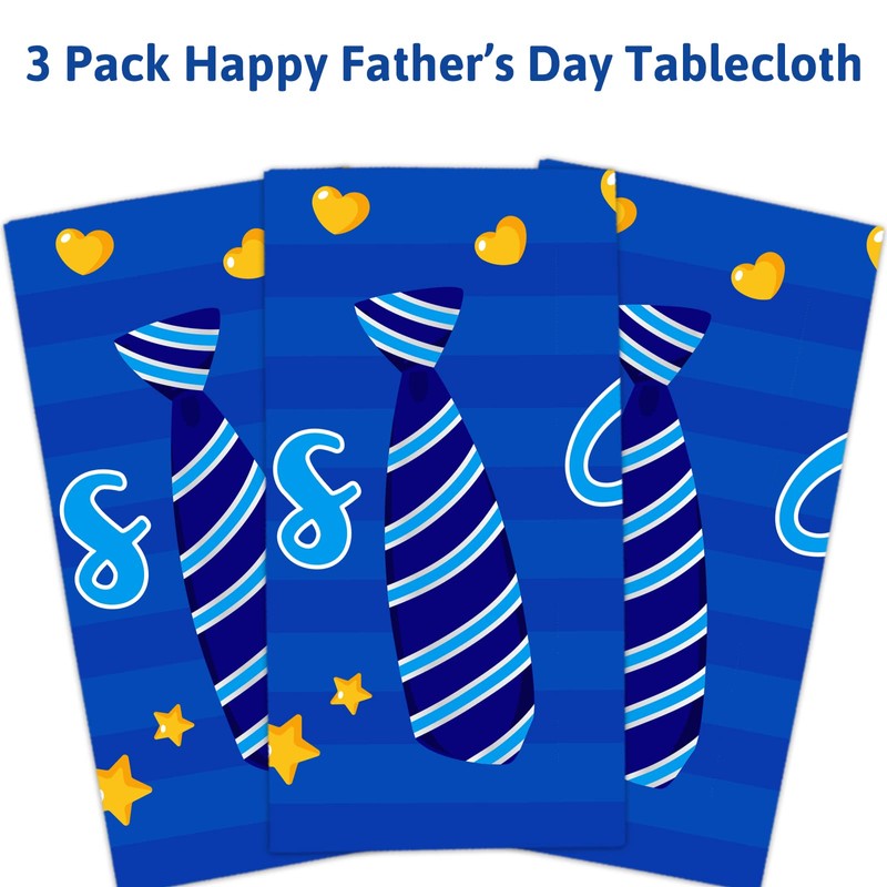 Fathers Day Tablecloth 3 Pack Plastic Happy Father’s Day Decorations