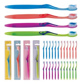 SmartSmile Compact Head Toothbrushes 72 Pcs Individually Packaged Bulk - Assorted Colors - Ergonomic Soft Bristles - Perfect for Travel, Dental Offices, Donations, Hotels, Airbnb - #21-547