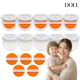Doel 온가족 필수 세트 본품10개 기획행사 도엘 DOEL 100% 무기자차 촉촉 빅앤슬림 선쿠션 SPF50+ PA++++ 영유아부터 온 가족 사용 27g (본품 10개) Doel 100% Mineral Sunscreen Moisturizing Big & Slim Sun Cushion SPF50+ PA++++ Essential Set for the Whole Family (10 Units) 27g