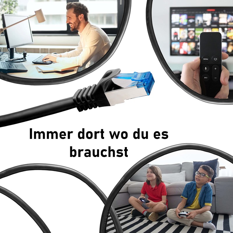 BIGtec - 10 Stück - 0,15m CAT 7 Kabel Netzwerkkabel