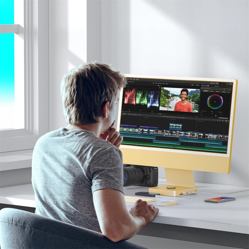 PULWTOP 7 in 1 USB C Hub for iMac 24