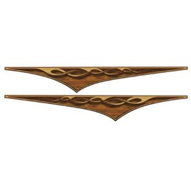 East Coast Vinyl Werkz Wood Panel Flame Decals - 2 Piece Set