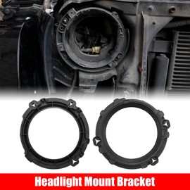 X AUTOHAUX 1 Pair 7 Inch Round Headlight Mounting Retaining Bracket Headlamp Bracket Bezels Cover ABS for Jeep Wrangler TJ 1997-2006 Black