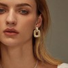 SZJYKF Square Statement Earrings for Women Fashion Big Gold Dangle