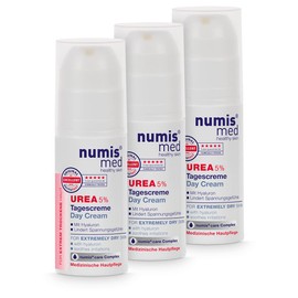 numis med Day Cream with 5% Urea - 3 x Skin Soothing Face Care for Stressed Face Skin - Vegan Face Cream without Silicones, Parabens & Mineral Oil - Skin Care Face Cream (3 x 50 ml)