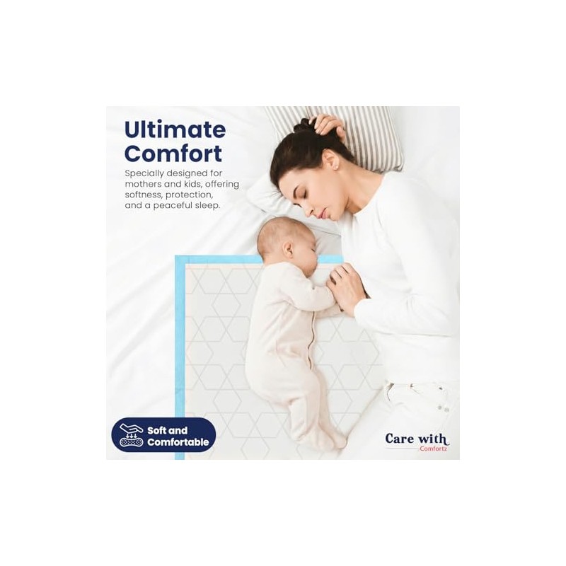Waterproof Comfortz Incontinence Bed Pads 60 x 60cm, 30 Sheets,