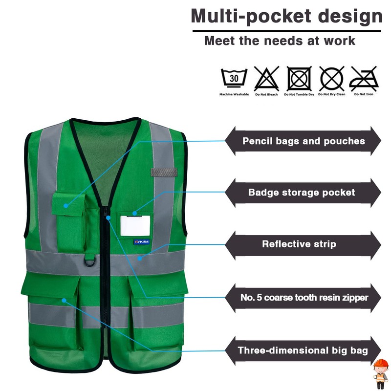 small womens safety vests green