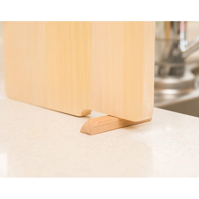 Umezawa 205612 Aomori Hiba Wooden Cutting Board with Stand, Medium,