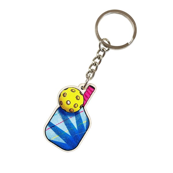 PeachyApricot Pickleball Paddle Wooden Keychain Backpack Accessory Gifts