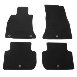 IKON MOTORSPORTS, Floor Mats Compatible with 2018-2023 Kia Stinger, Black Nylon Front & Back Row Carpet Liners 4PCS Full Set, 2019 2020 2021 2022