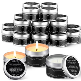 MTLEE 24 Pcs Funeral Memorial Candles Funeral Favors for Guests Celebration of Life Supplies Lavender Scented Tealight Sympathy Gifts Memorial Service Grief Share Meeting(Exquisite)