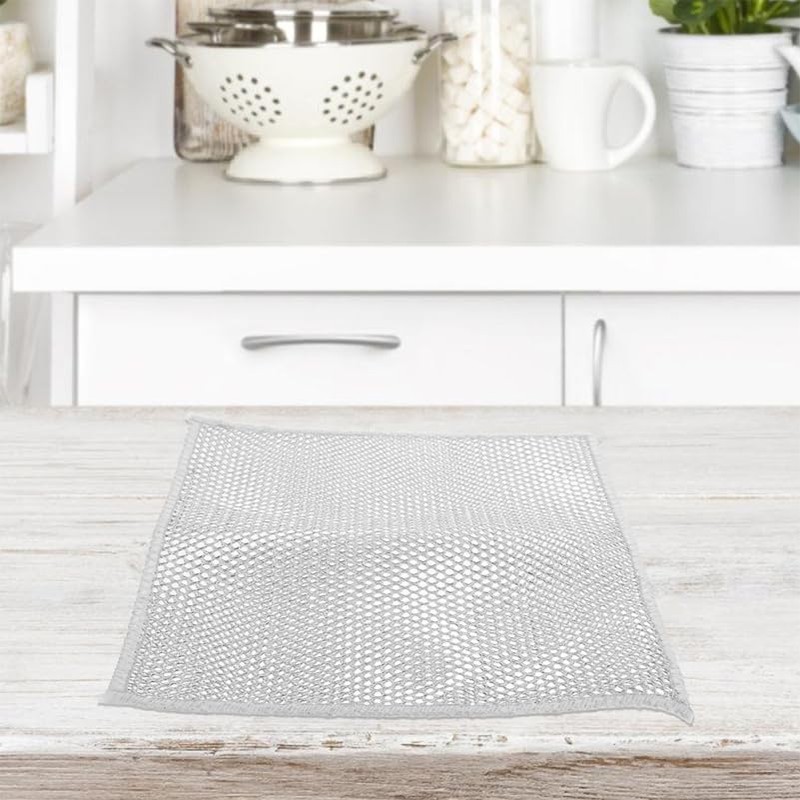Zerodeko 5 Pack Silver Wire Dish Rags Non-Scratch Dishcloth Wire