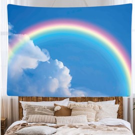 Ulticool - Tapestry Decoration Home - Rainbow Clouds Blue Sky - 200 x 150 cm - Wall Towel Wall Hangings - Accessories for Bedroom Living Room Children's Room