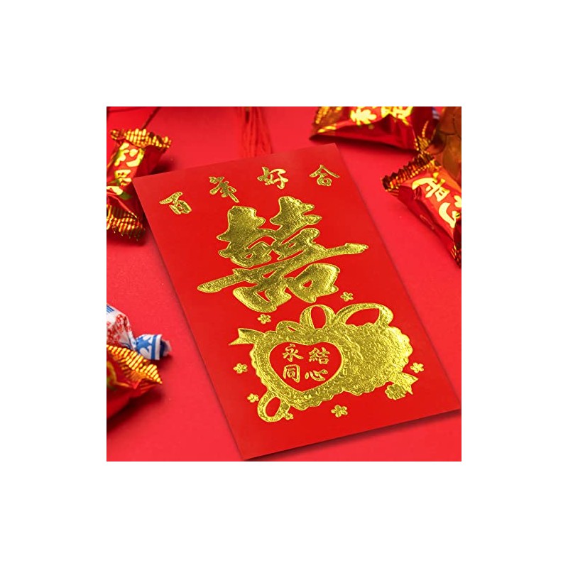 12 Double happiness Traditional Chinese Red Envelopes for Wedding. Lucky