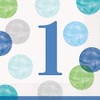 Blue Dots 1st Birthday Luncheon Napkins (16cm) - Perfect for