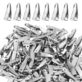 100PCS Silver Metal Small Alligator Hair Clips, 24mm Mini Alligator Clips for Crafts Small Crocodile Clips for Hair Accessories Crafts Accessory DIY Supplies