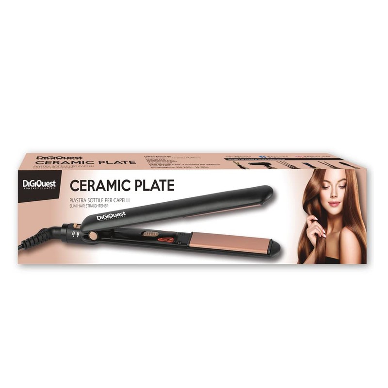 Ceramic Plate dünnes Glätteisen – Rotgold und Schwarz, ideal für
