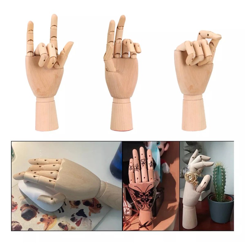 Lecute Mano Maniqui Madera 25cm Articulado Dibujo Boceto Pintura Ar