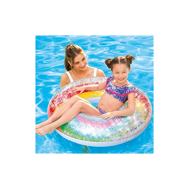 Summer Waves Anillo Salvavidas Inflable Arcoiris, Flotador Anillo PVC para