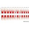 24pcs Christmas Red & White Glitter Full Cover Pearl Nail