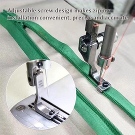 ZORZA 1Set Adjustable Invisible Zipper Foot Versatile Sewing Machine Foot Set Pressure Foot Cording Zipper Foot and Patchwork Presser Foot for Efficient Sewing and Quilting, Silver