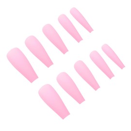 Healeved 100pcs Ballerina False Nails Manicure Beauty Tools Extra Long Glossy Coffin Nails for Glamorous Look