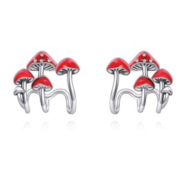 Mushroom Claw Earrings 925 Sterling Silver Mushroom Cuff Earrings Birthday Jewelry for Women Mom