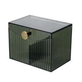 Yuunheg Double Compartment Qtip Holder with Lid,Cotton Ball Holder with Lid,Cotton Pad Holders,Container Dispenser Box for Bathroom Home Storage Organization(Green)