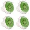 LRCCJS Green Kiwi 4 Pack White Drawer Handles Clear Cabinet