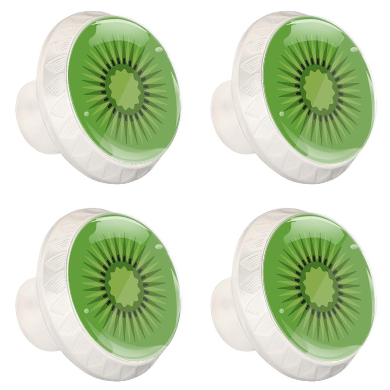 LRCCJS Green Kiwi 4 Pack White Drawer Handles Clear Cabinet