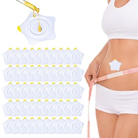 50 Pcs Castor Oil Pack Wrap Kit Castor Oil Patches Round Castor Oil Pack Disposable Castor Oil Packs Castor Oil Pack Wrap for Waist Thighs and Back Oil-Free(5 * 5cm)