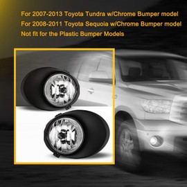 Nixon Offroad Fog Light Fit for 2007-2013 Toyota Tundra, 2 PCS Bumper Driving Fog Light Assembly OE Style, Fog Light Lamp Replacement W/Bulb - H10 12V 42W Clear Lens + Wiring Harness Kit + Switch