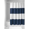 mDesign Shower Curtain with Striped Pattern - Bathroom Accessories with