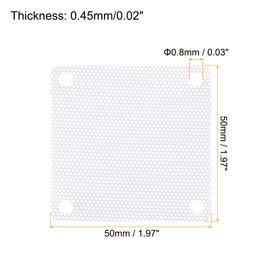 MECCANIXITY 6PCS PC Dust Filter, 50x50mm PVC Computer Case Cooler Dustproof Mesh Cover Fan Grills for Computer Chassis Speakers, White