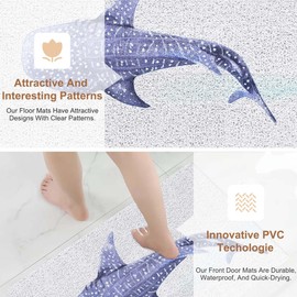 RYYCDOI Whale Shark Beach Door Mat, Coastal Beachy Doormat Outdoor Indoor Entrance Porch, Whale Shark Gifts Outdoor Mat, Nautical Ocean Welcome Mats for Front Door, 17x30 Inch
