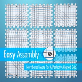 Extra Thick Blocking Mats for Wet and Steam Blocking - Includes Pack of 9, 100 T Pins, 10 Pin Blocker and Storage Bag