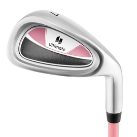 Tangkula Junior #7 Iron for Kids, Individual Gold Club for Boys and Girls with Fiberglass Shaft and Headcover, Junior Practice Golf Club, Right Hand, 33 Inch, Ages 11-14 (Pink)